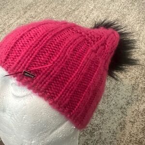 Mayoral Cable Knit Pink Pom Pom Hat 51